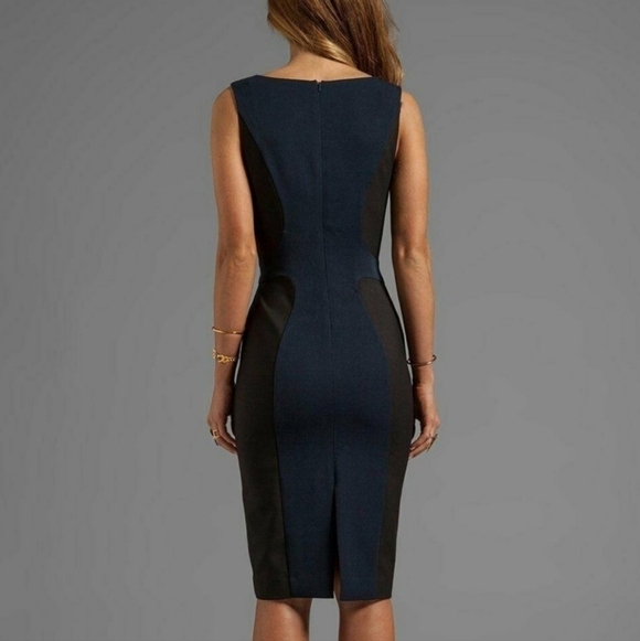 Black Halo Annabelle Dress in Blueberry/Black 2 - Picture 2 of 9